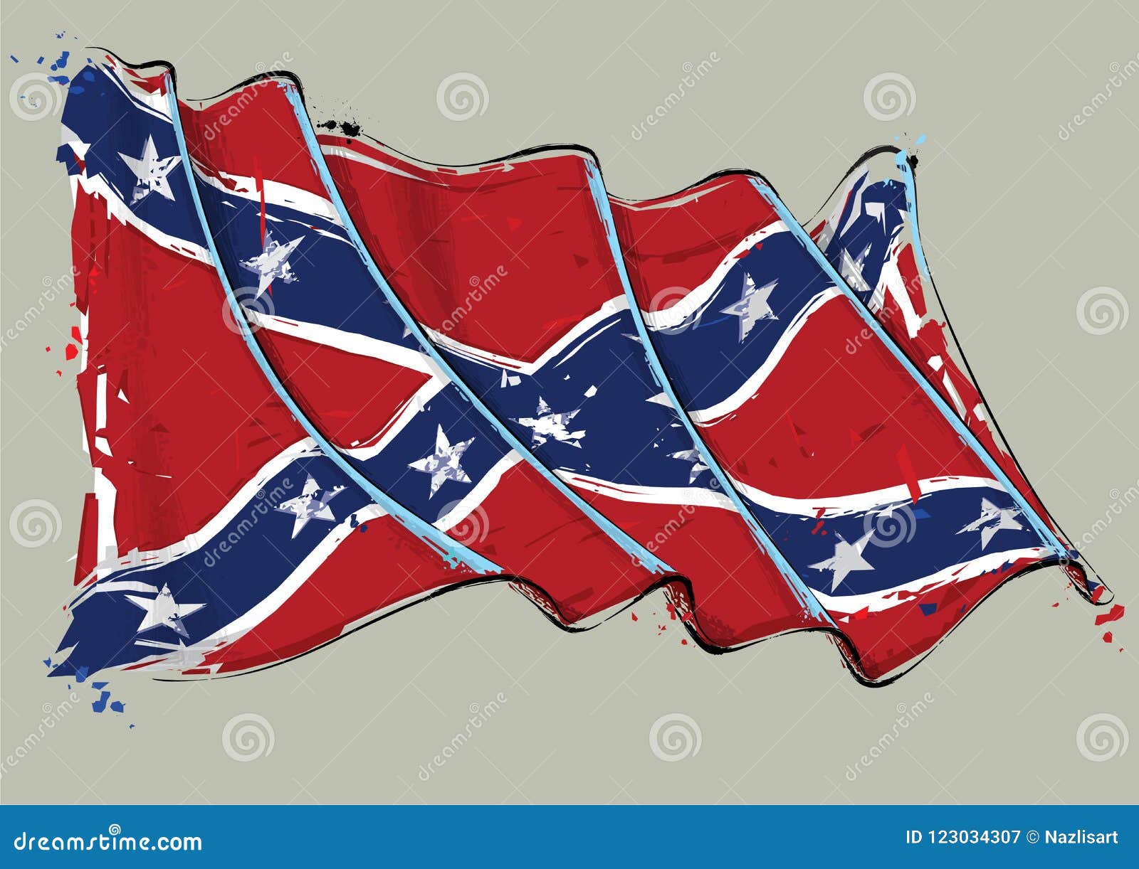 confederate flag waving drawing