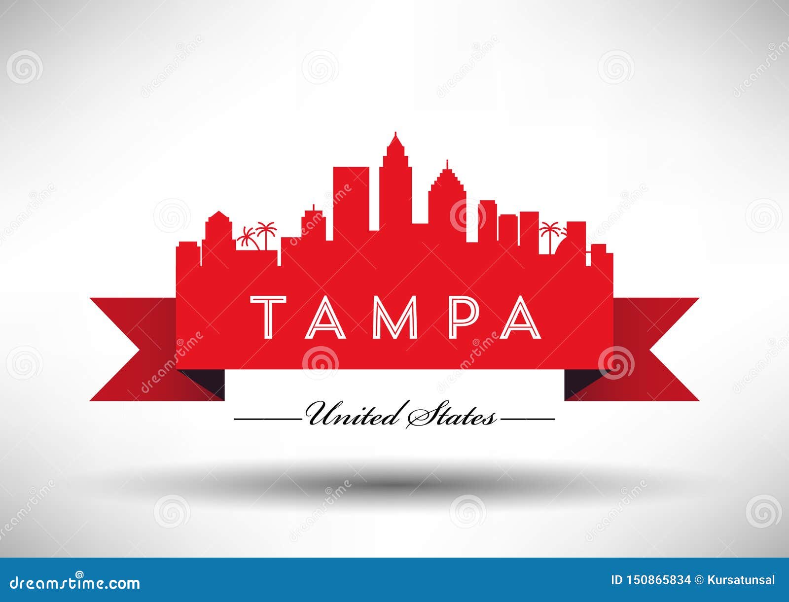 Vector Graphic Design of Tampa City Skyline Stock Vector Illustration