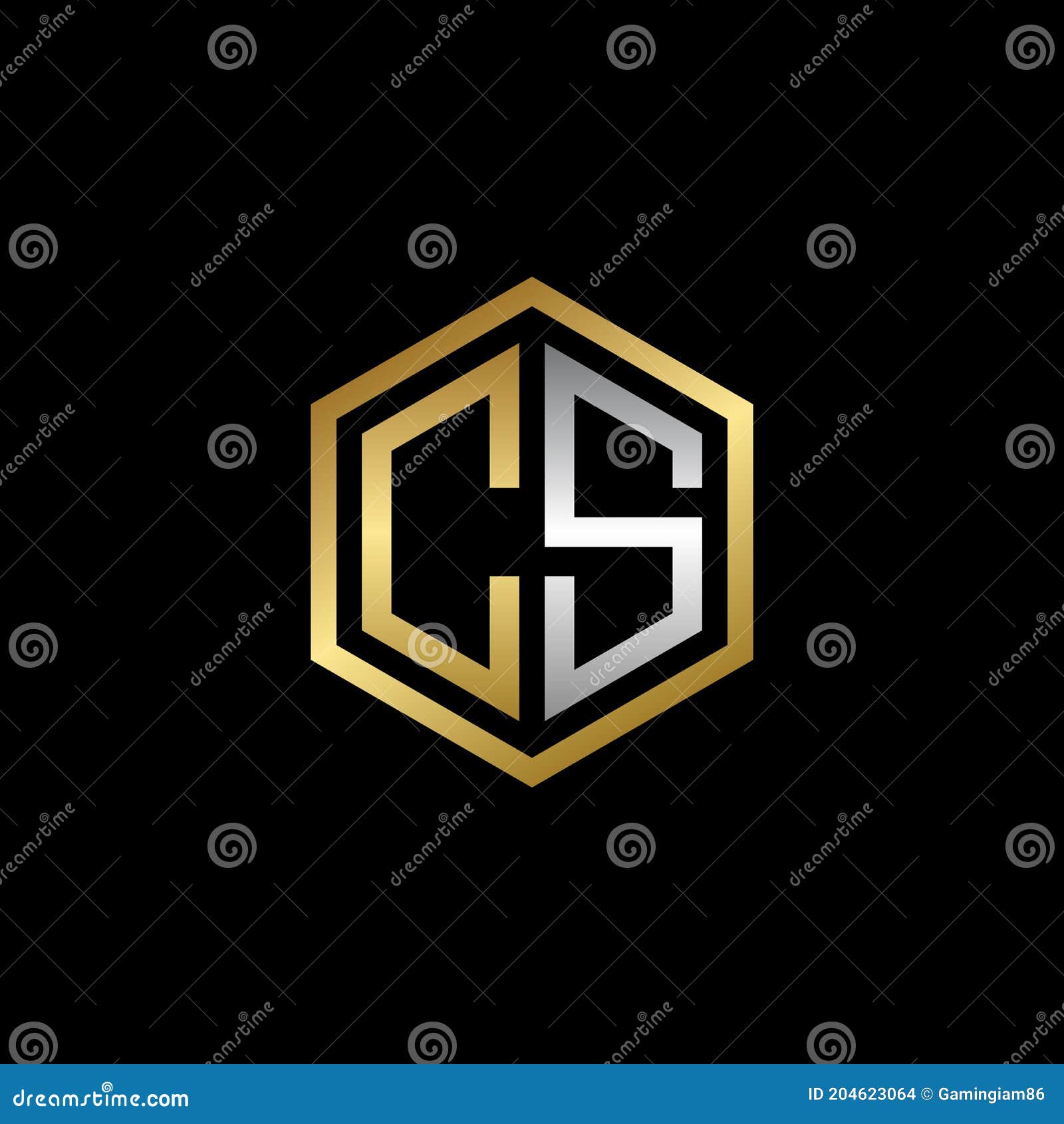  graphic initials letter cs logo  template