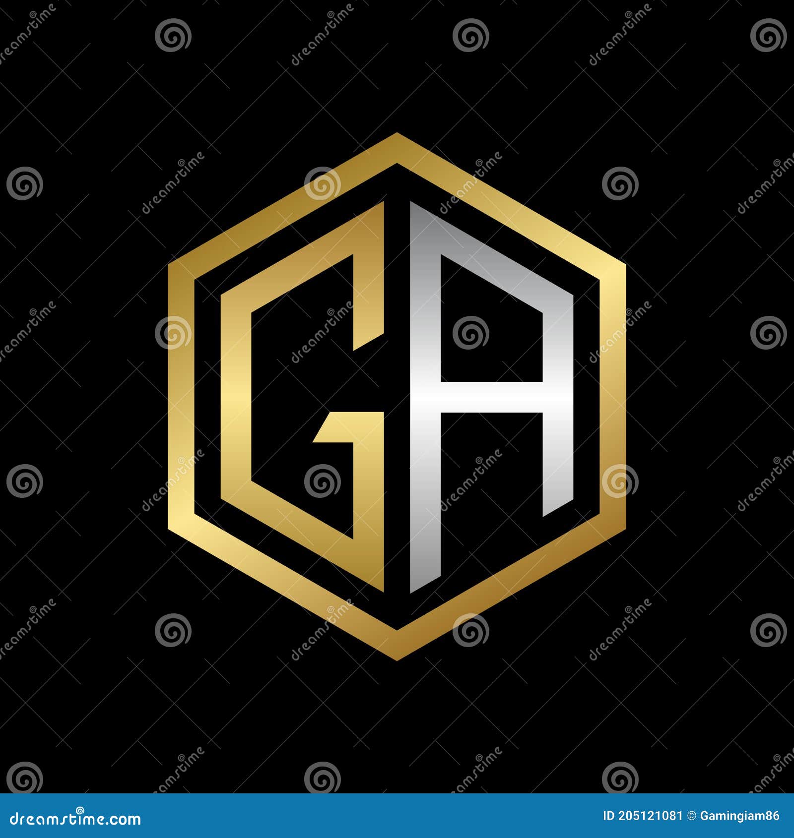  graphic initials letter ga logo  template