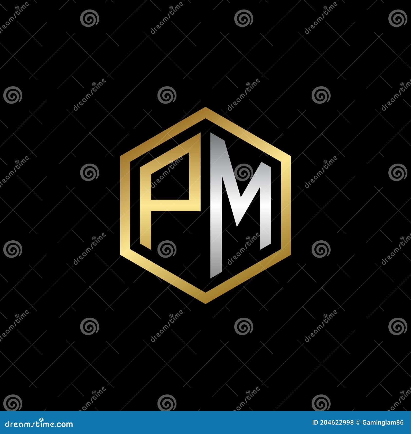 Letter Pm Logo Colorful Geometric Shape Stock Vector (Royalty Free