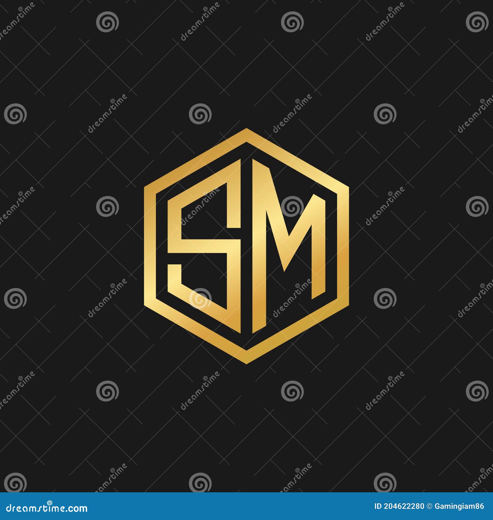 Vector Graphic Initials Letter SM Logo Design Template Stock Vector ...