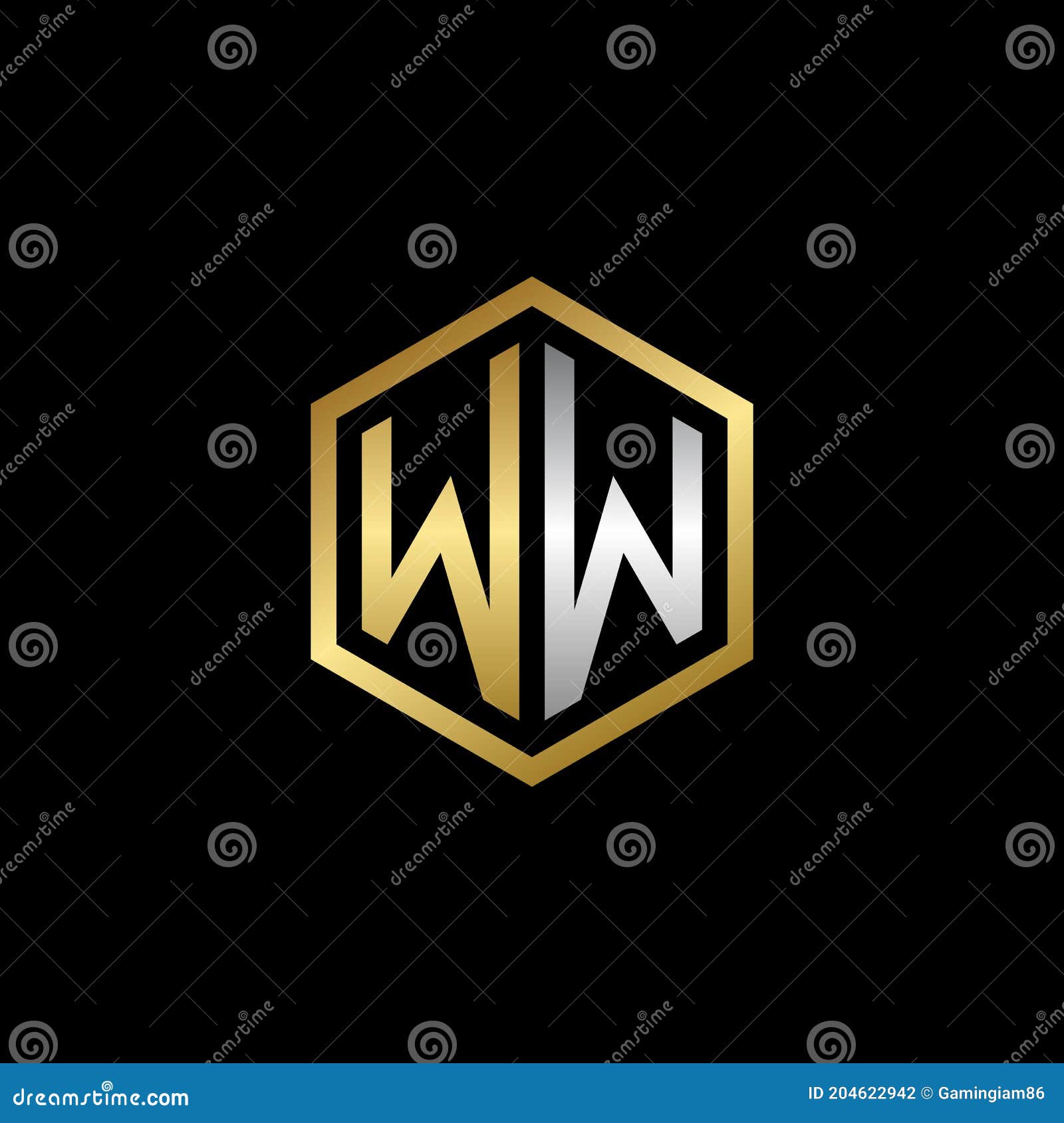  graphic initials letter ww logo  template