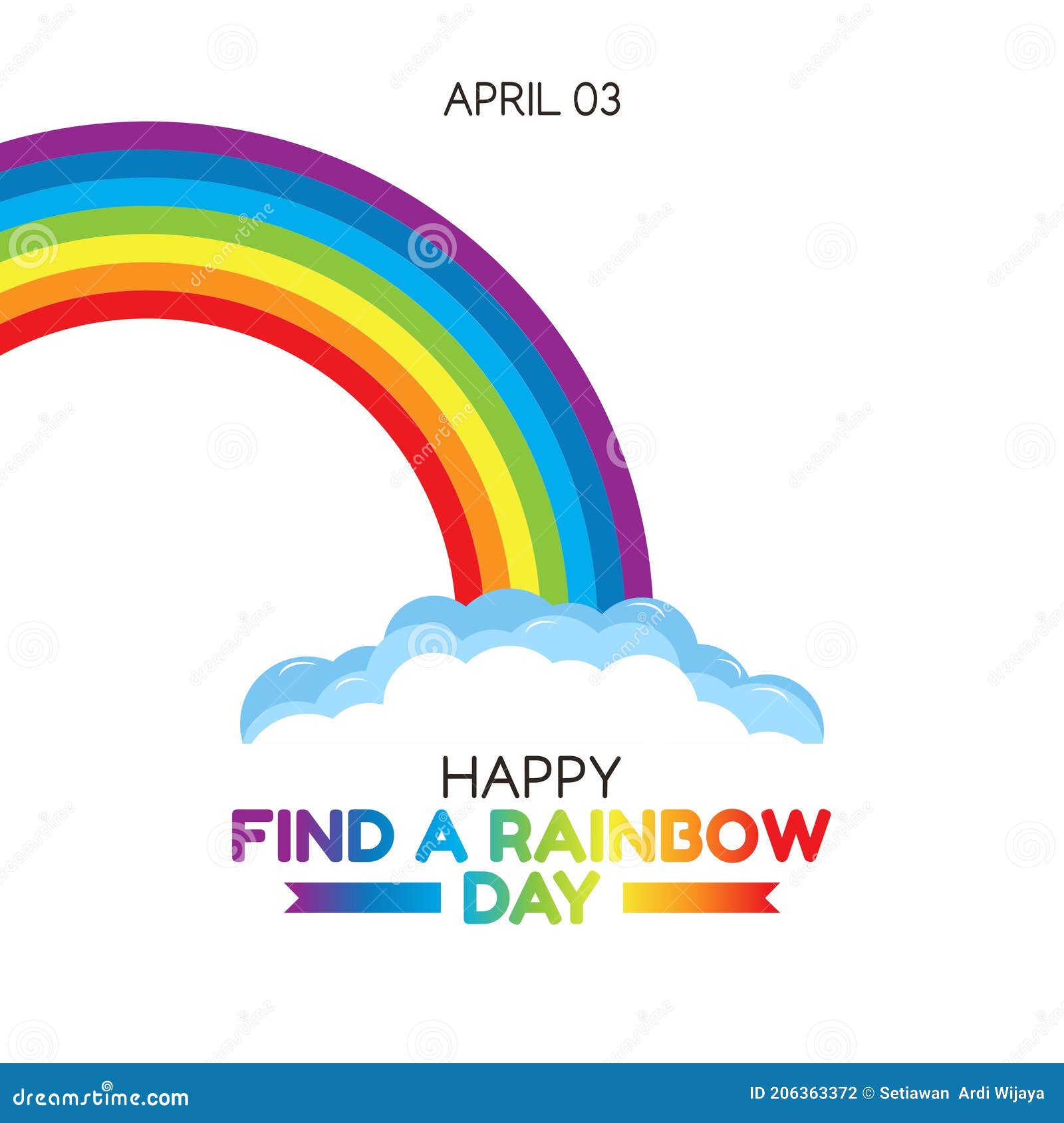 Vector Graphic of Happy Find a Rainbow Day Good for Find a Rainbow Day