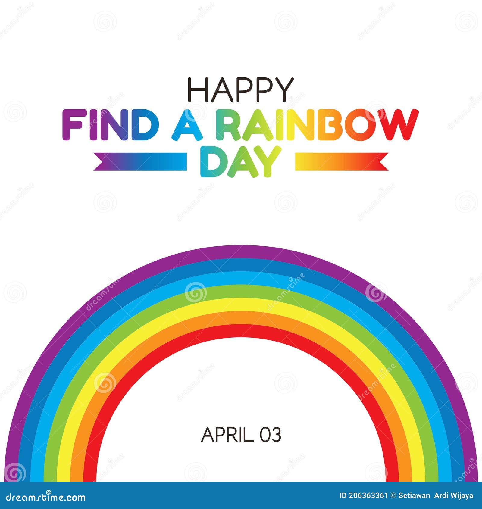 Vector Graphic of Happy Find a Rainbow Day Good for Find a Rainbow Day