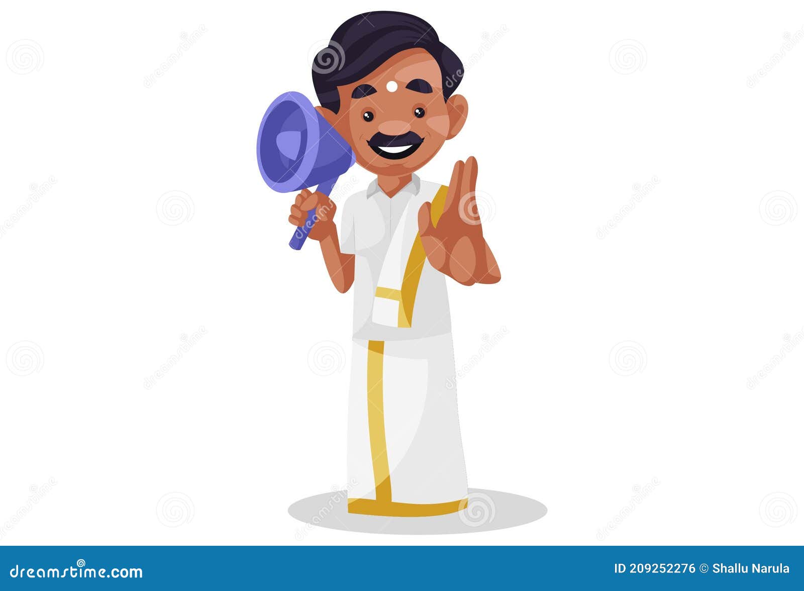 Vector Graphic Illustration of Tamil Man Stock Vector - Illustration of  smile, costume: 209252276