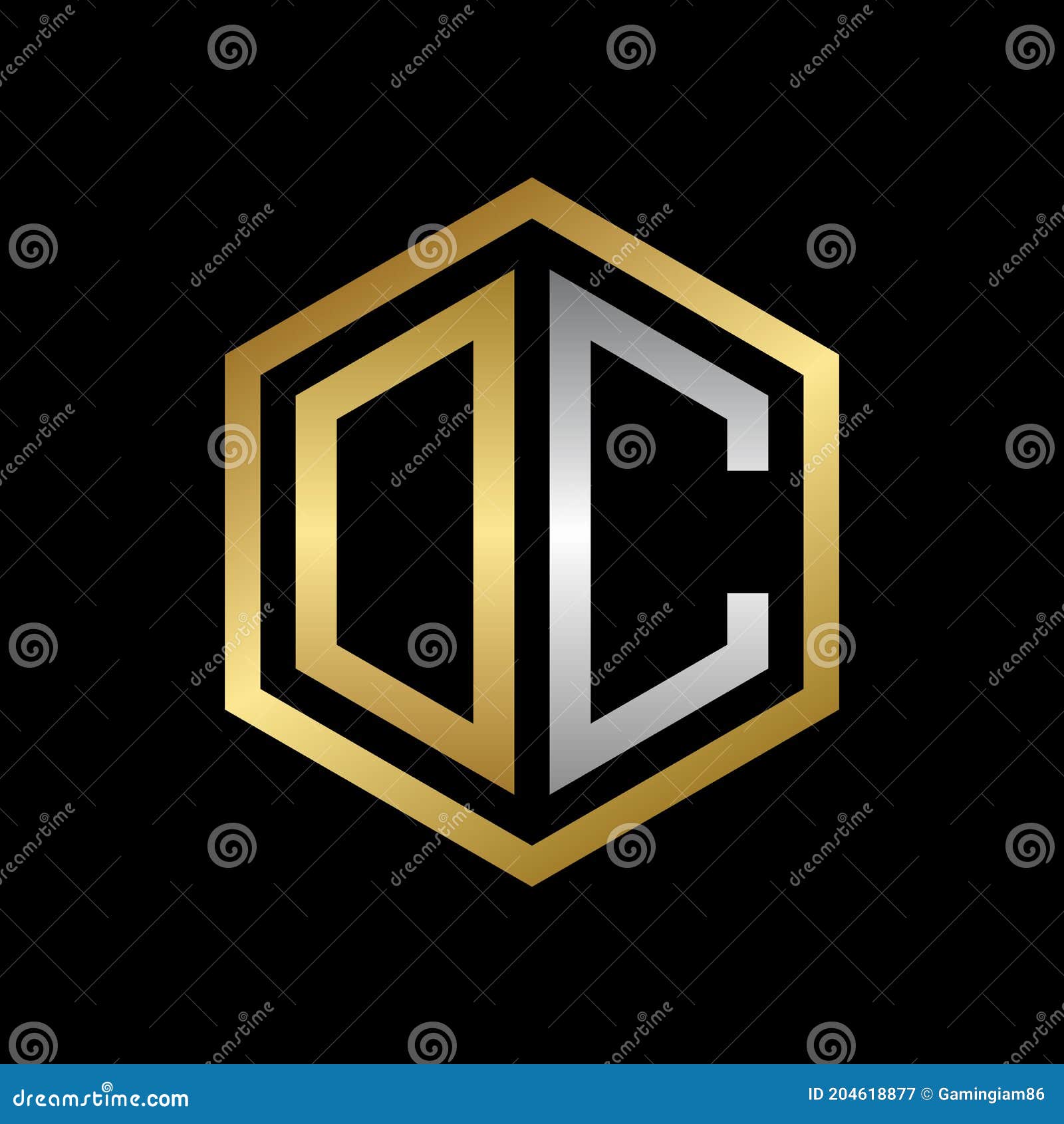  graphic initials letter dc or oc logo  template