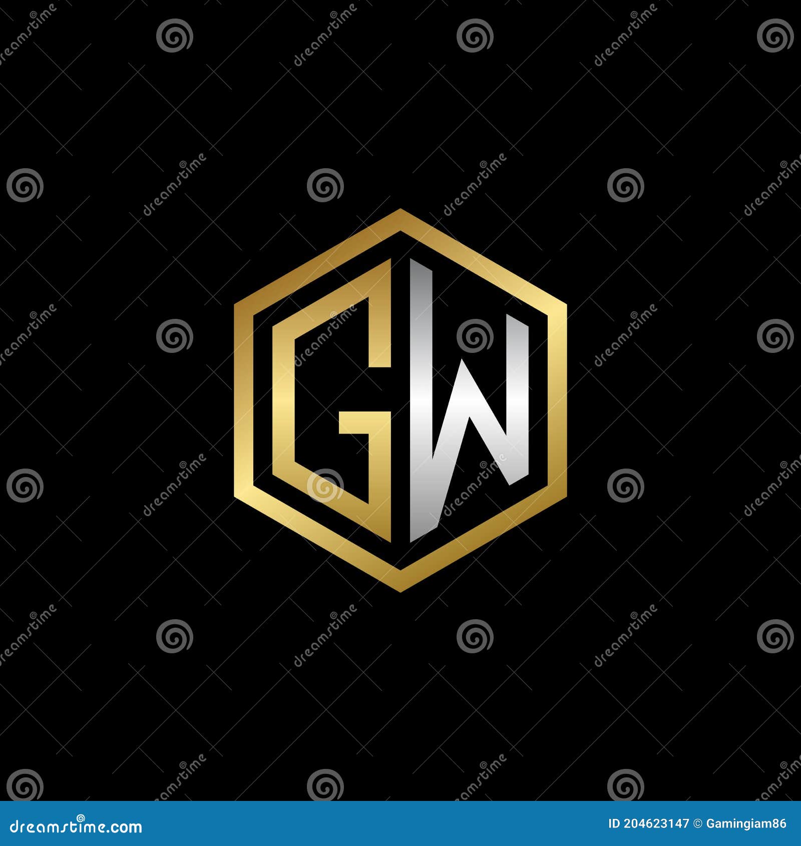 Letter Wg Gw Linked Logo Design Stock Vector (Royalty Free