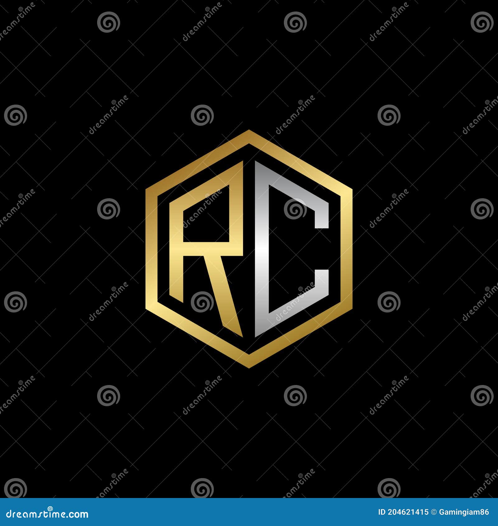 Rc brush letter logo design creative brushed Vector Image