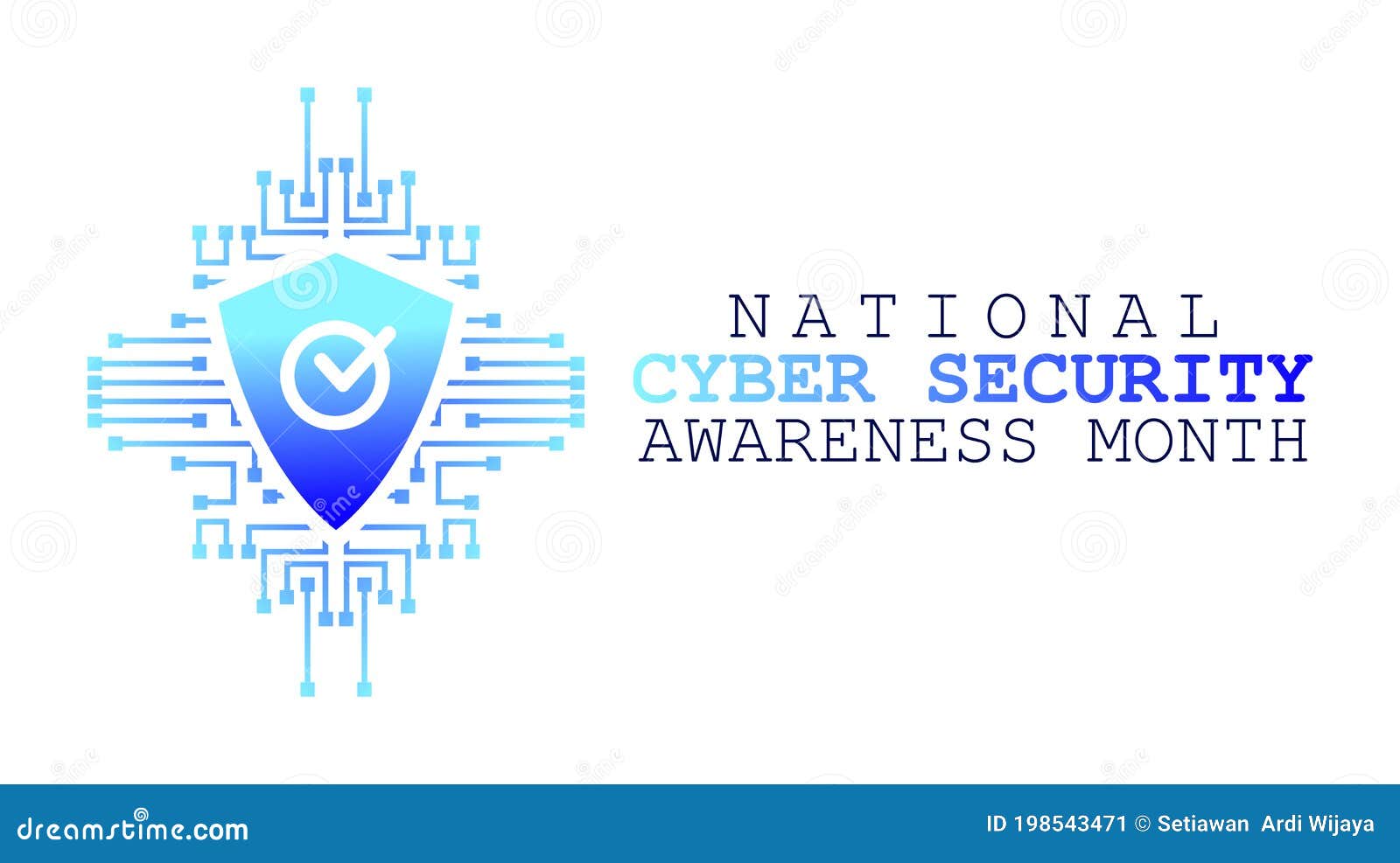 Vector Graphic of National Cyber Security Awareness Month Good for