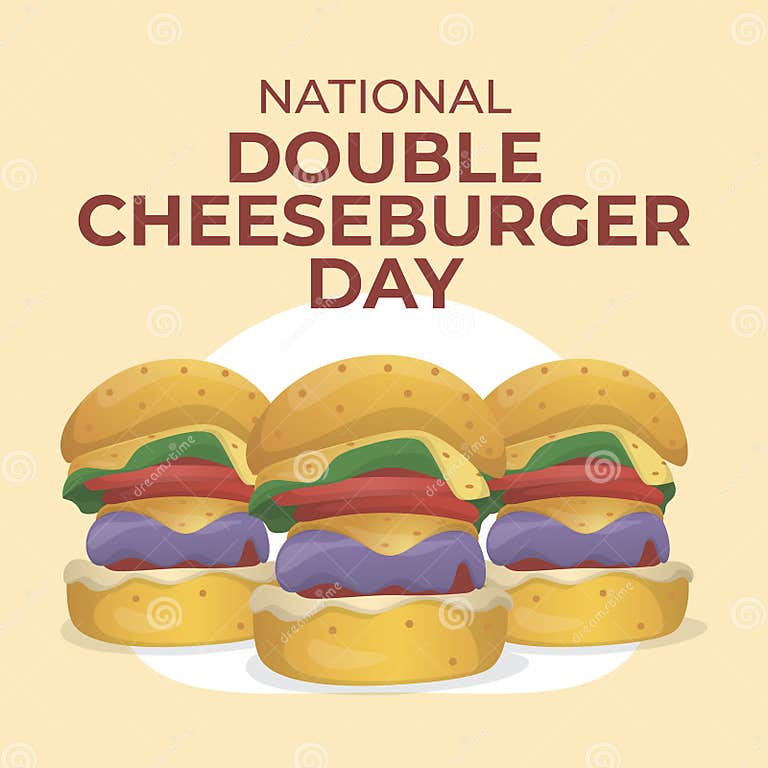 Vector Graphic of National Double Cheeseburger Day Good for National