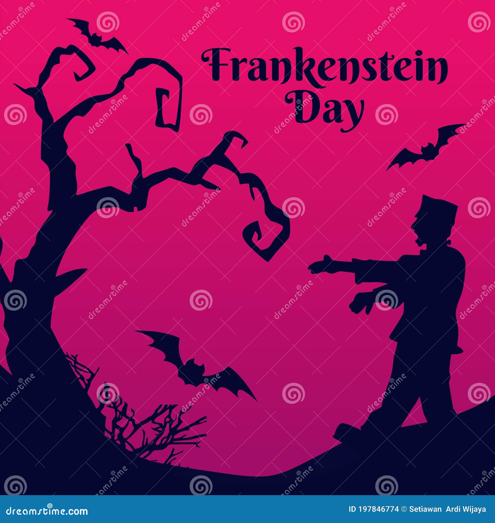 Vector Graphic of National Frankenstein Day Good for National