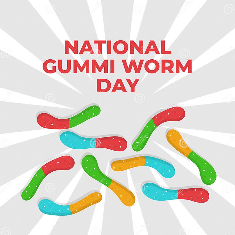 Vector Graphic of National Gummi Worm Day Good for National Gummi Worm