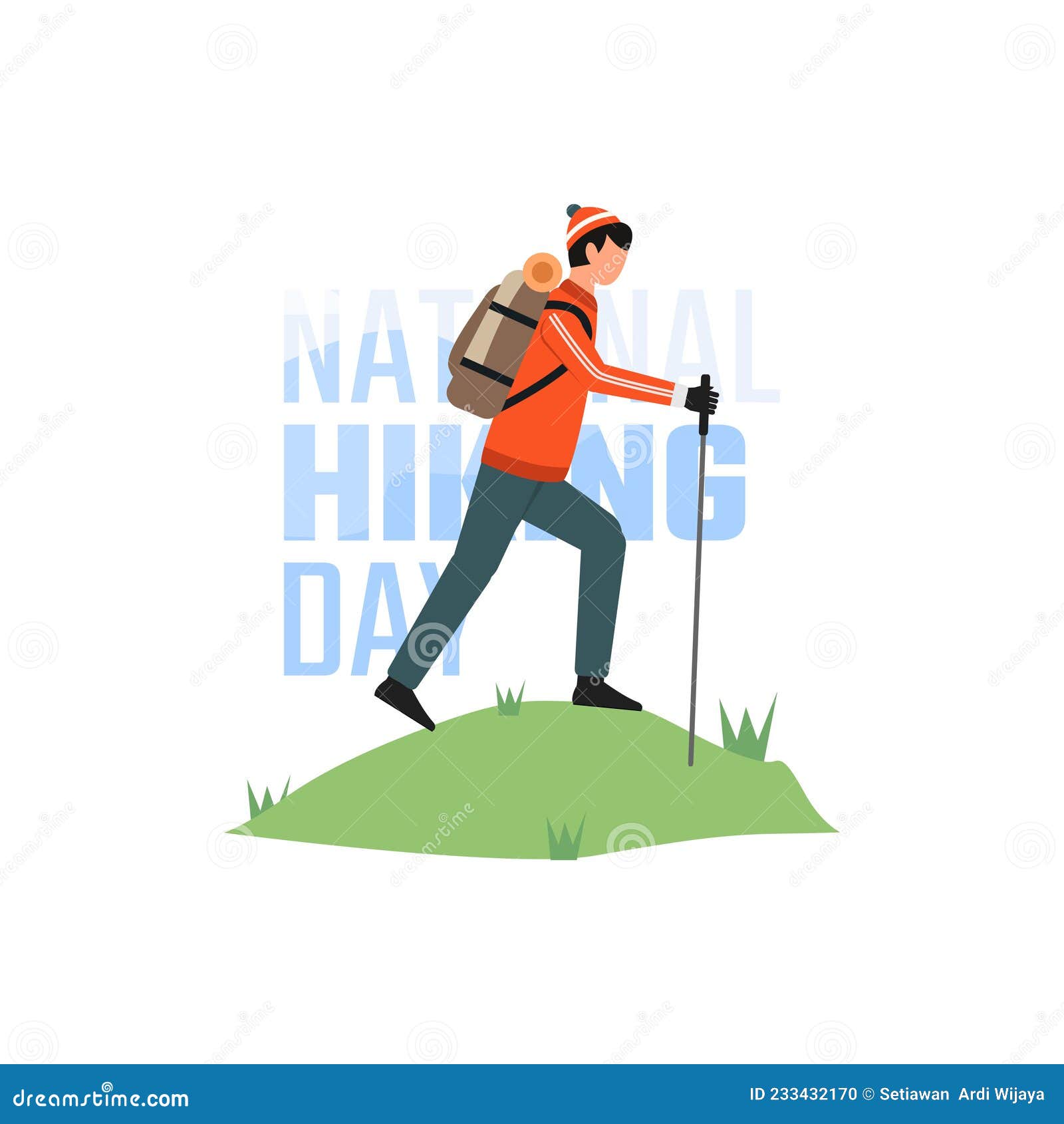 Vector Graphic of National Hiking Day Stock Vector - Illustration of ...