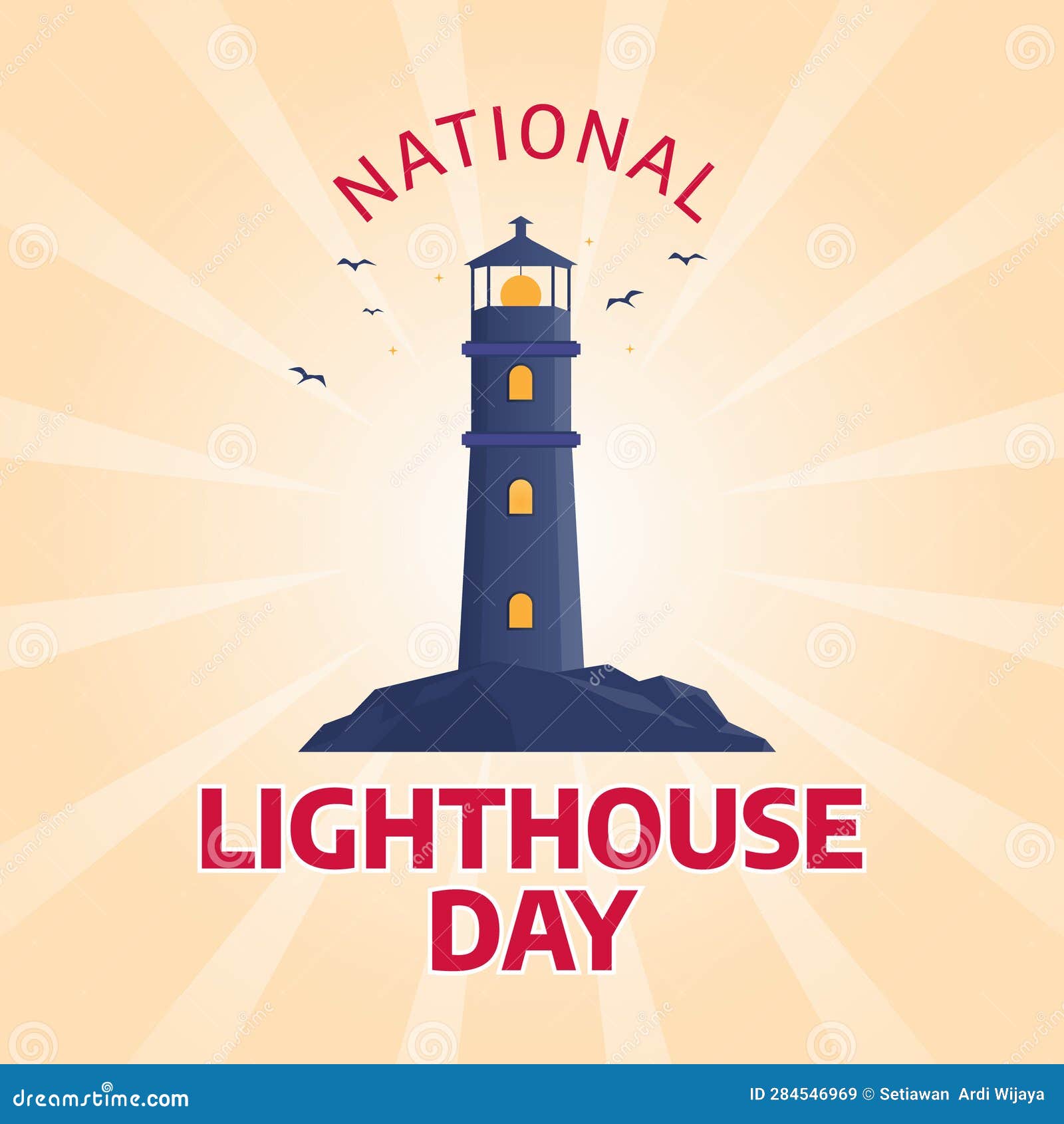 Vector Graphic of National Lighthouse Day Good for National Lighthouse