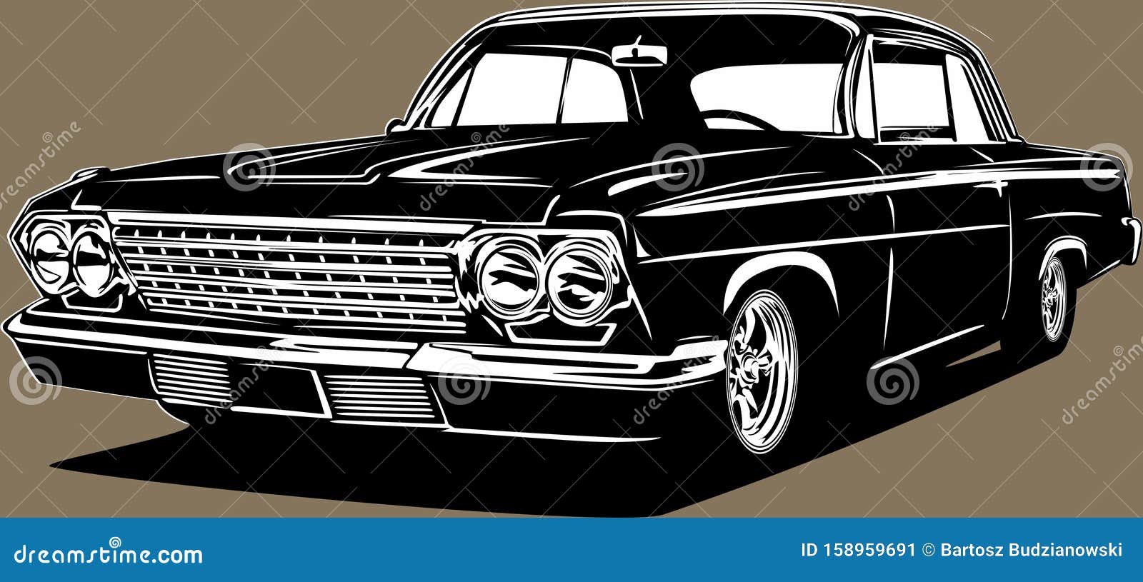 classic american vintage retro custom car chevrolet impala