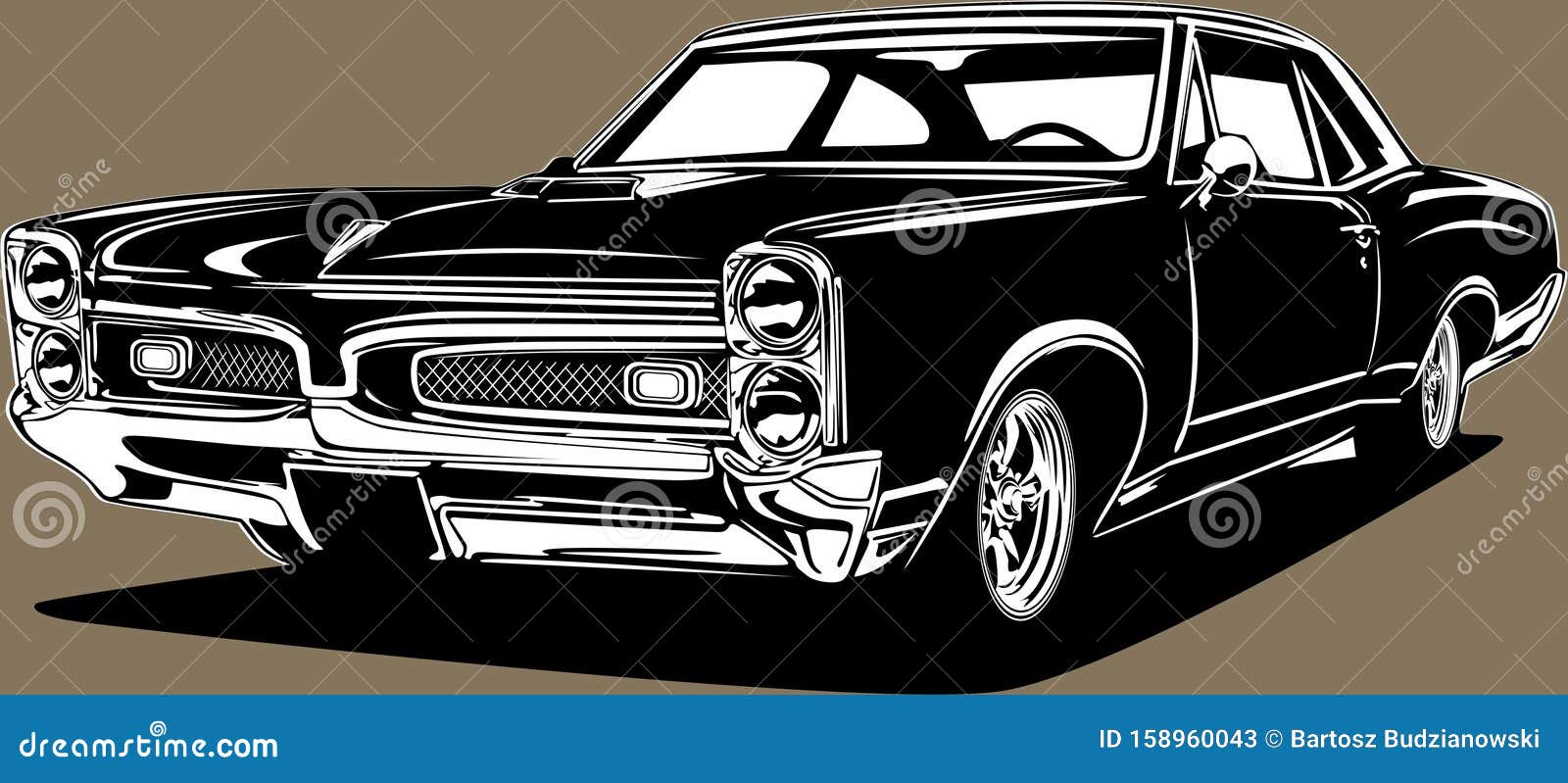 classic american vintage retro icon of muscle car pontiac gto