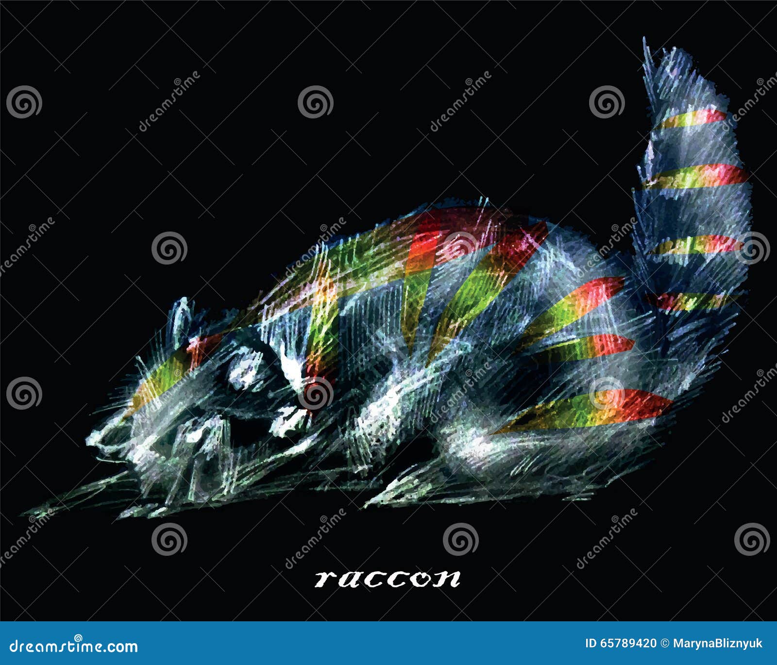  graphic stylized image of raccon