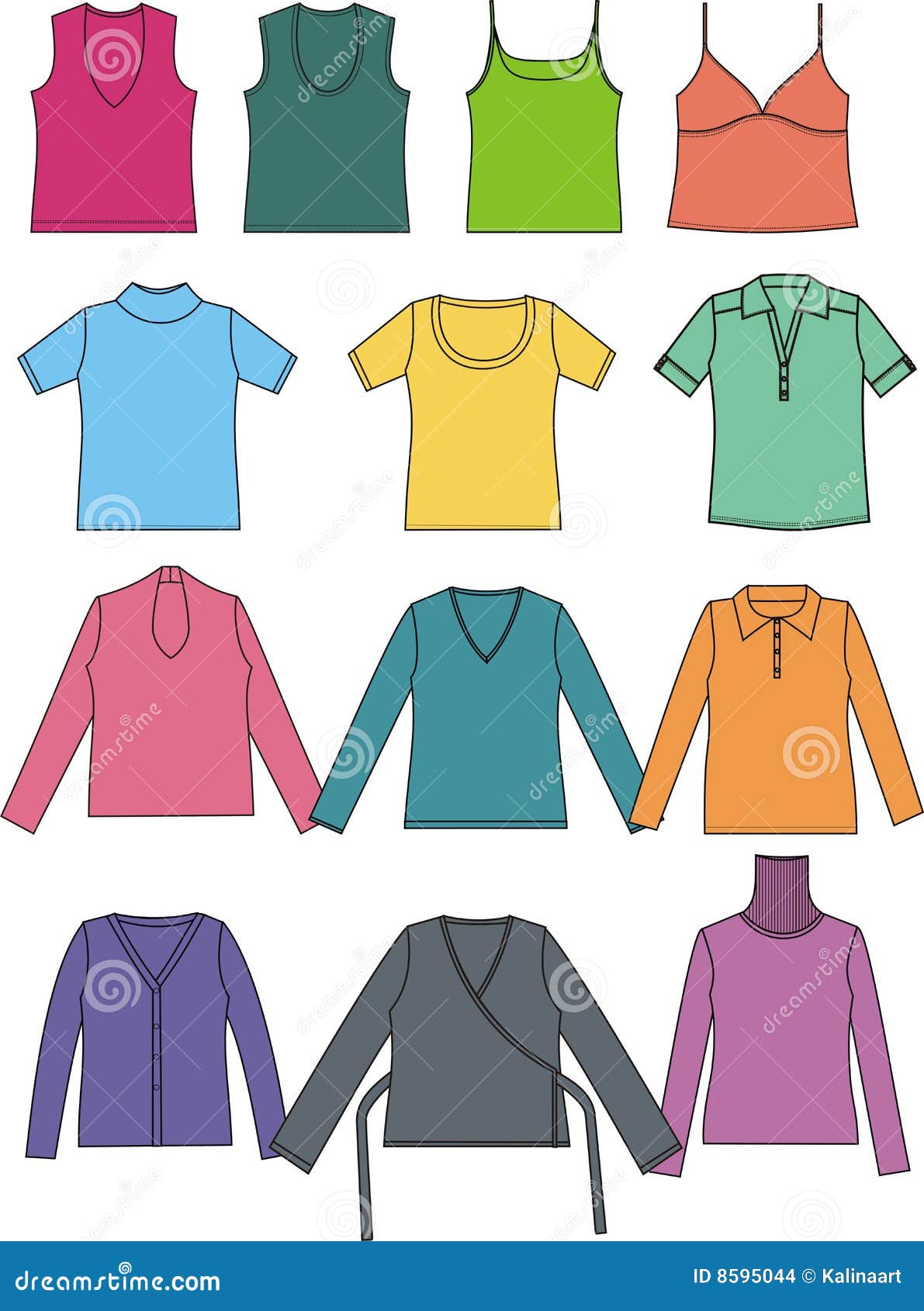 Vector Graphic T-shirts in Different Colors Stock Vector - Illustration ...