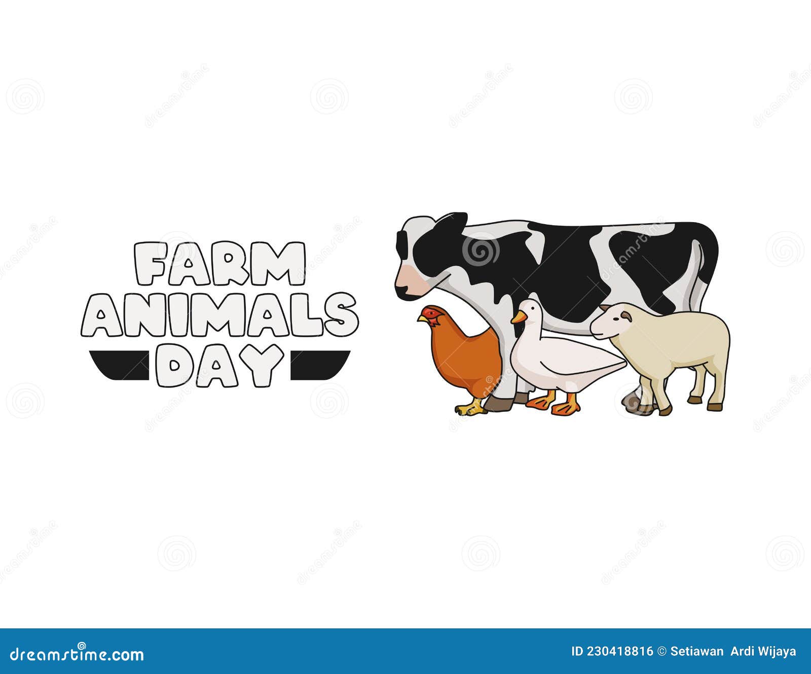 Vector Graphic of World Farm Animals Day Stock Vector Illustration of