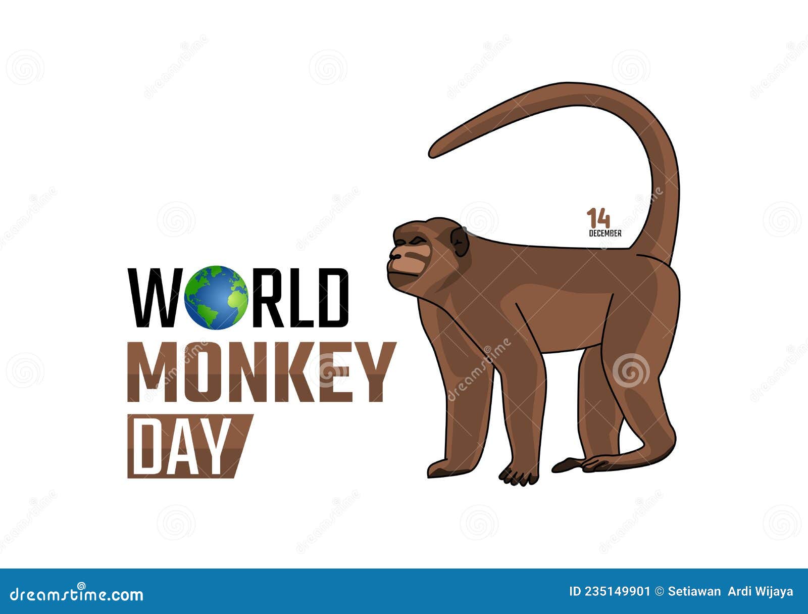 Vector Graphic of World Monkey Day Stock Vector Illustration of