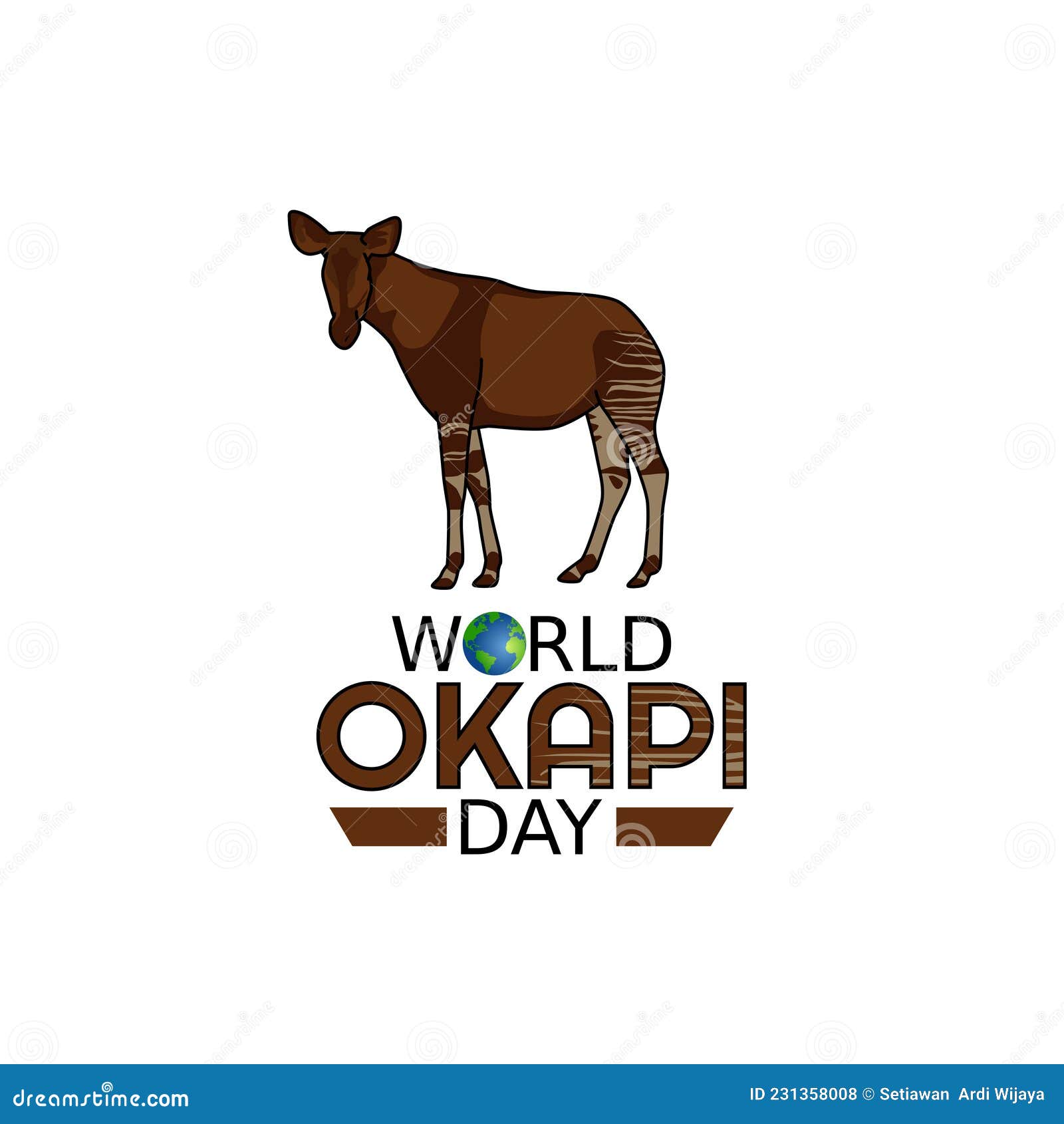 Vector Graphic of World Okapi Day Stock Vector Illustration of hoof