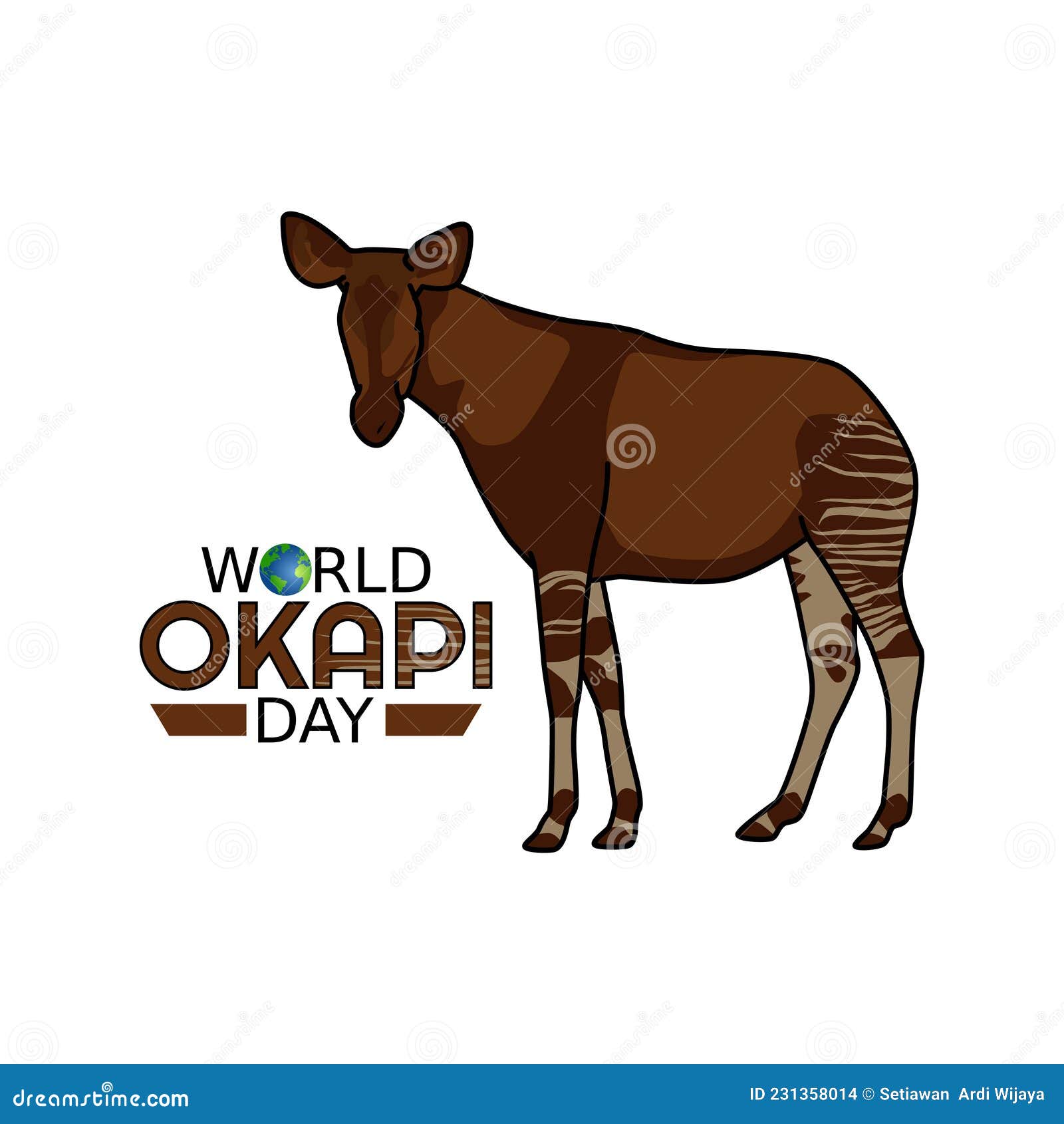 Vector Graphic of World Okapi Day Stock Vector Illustration of