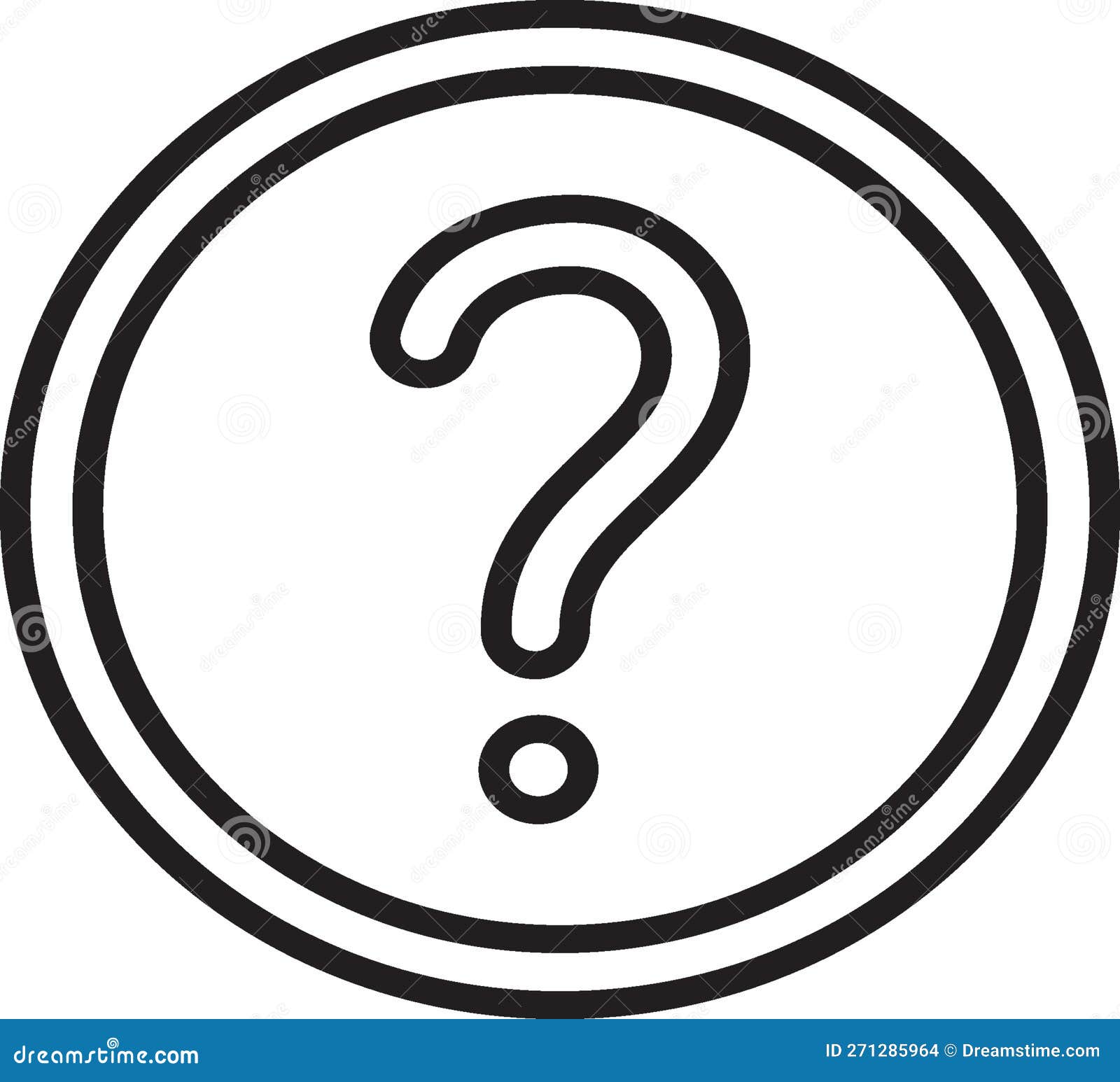 Question Mark Icon With Circle Black And White Stock Photography