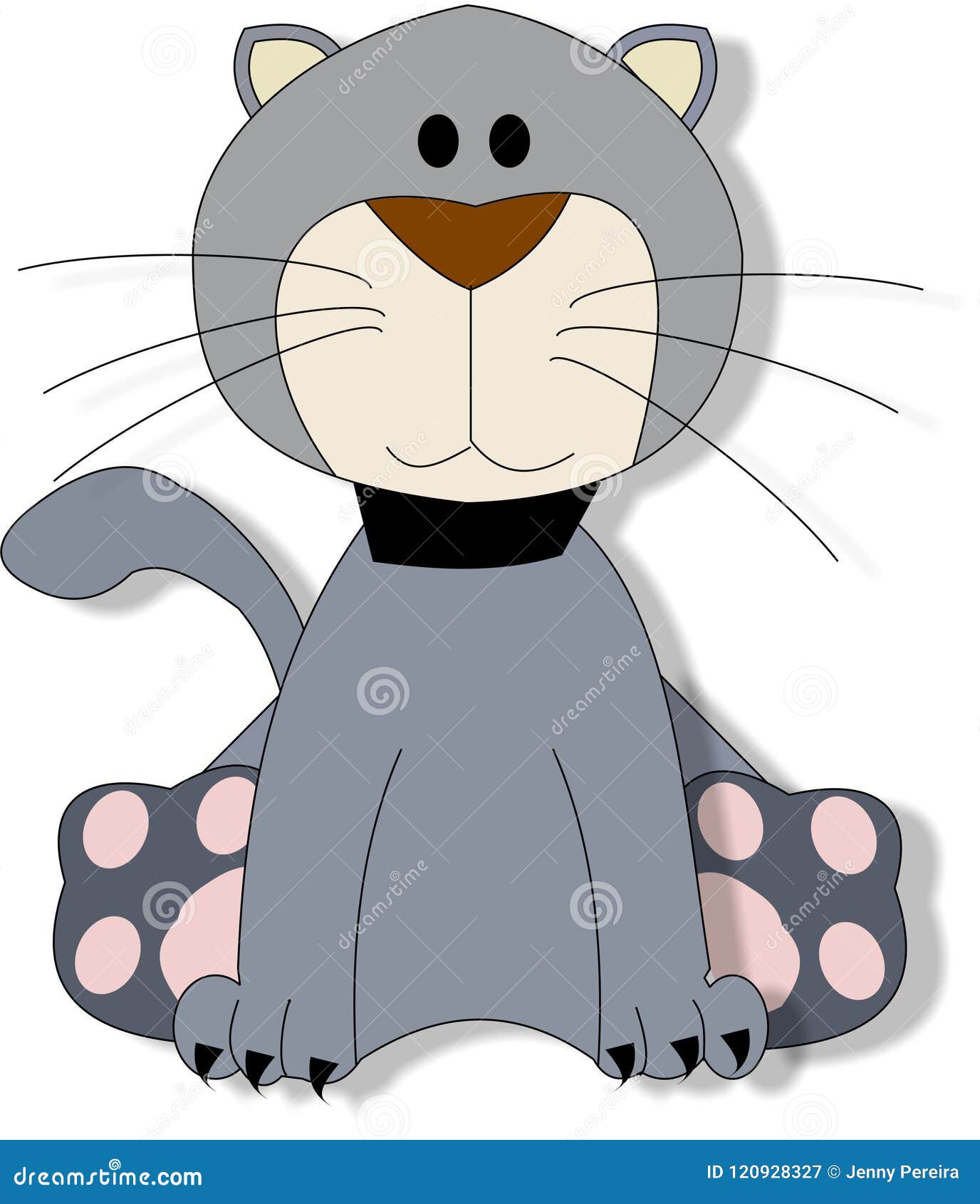 Gray Cat Vector, Friendly and Affectionate, Stock Illustration