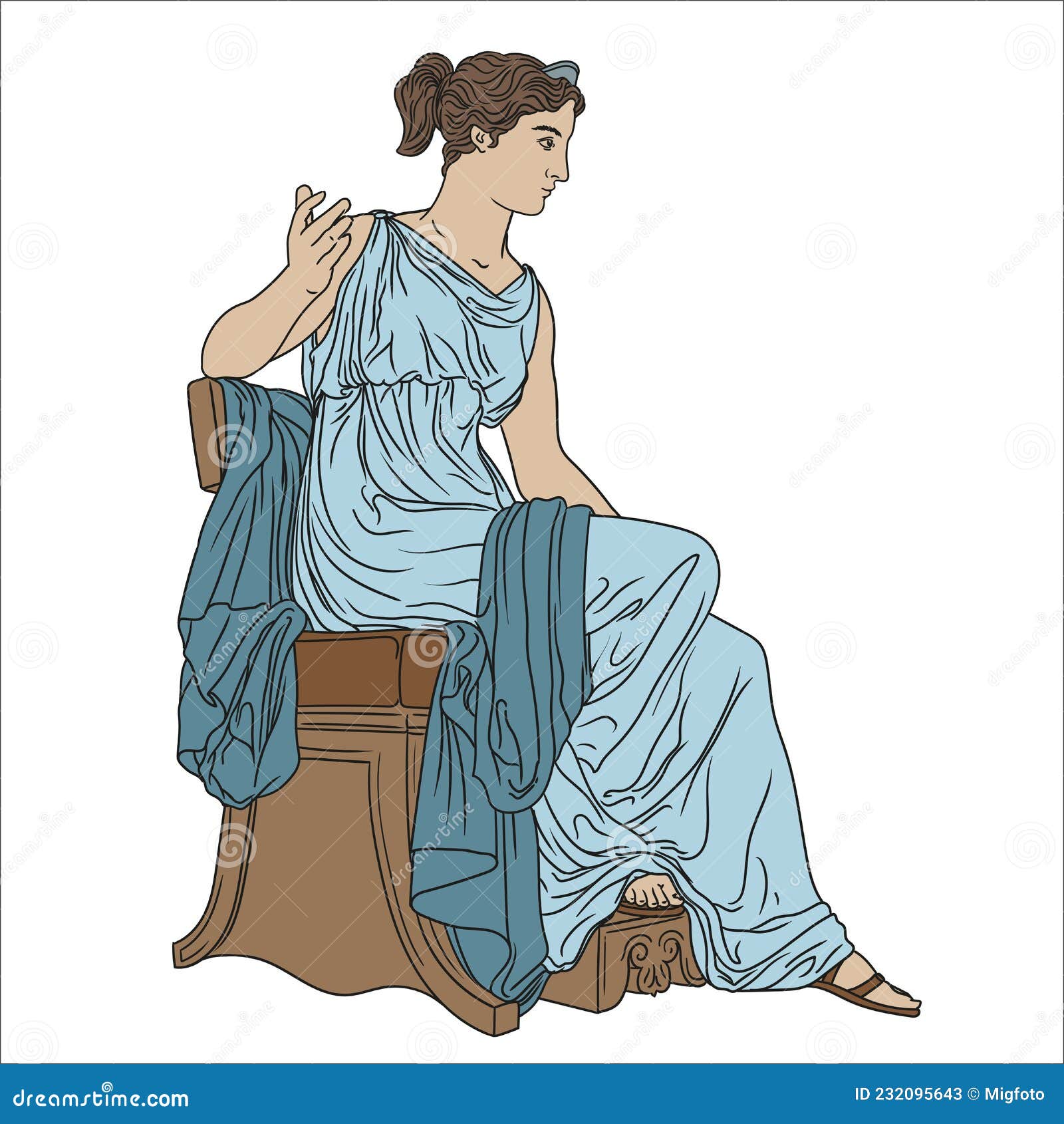 Vector Greek women stock vector. Illustration of drawing - 232095643