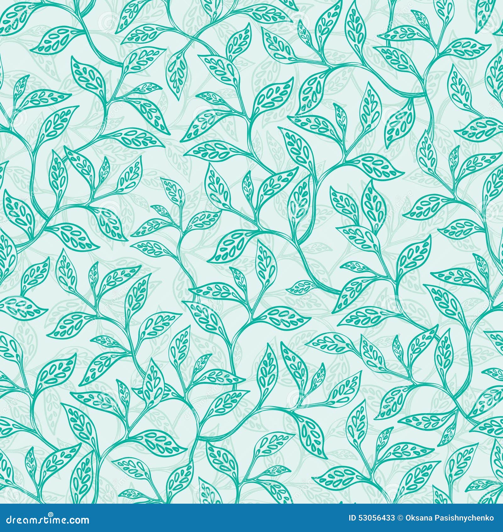 Vector Green Branches Texture Seamless Pattern Stock Vector ...