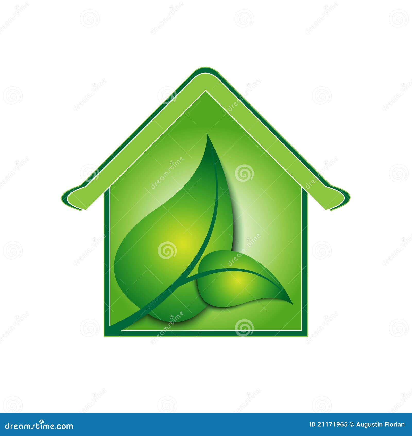 Vector Green House Sign / Logo Stock Vector Illustration of light