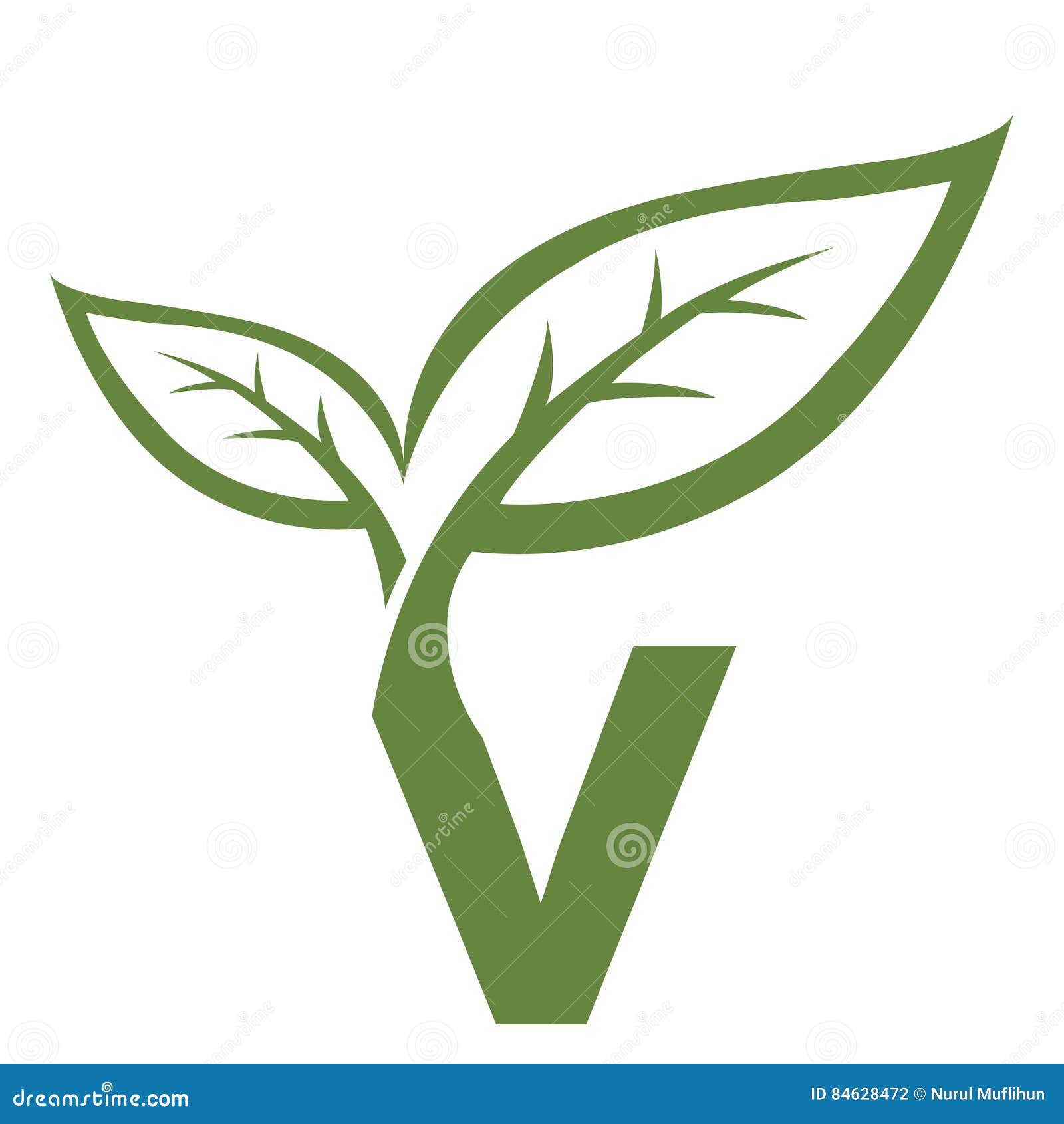 Vector Green Initial V Logo Stock Illustration Illustration of
