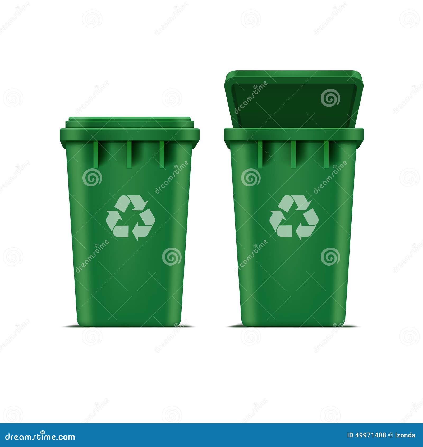 Vector Green Recycle Bin for Trash and Garbage Stock Vector