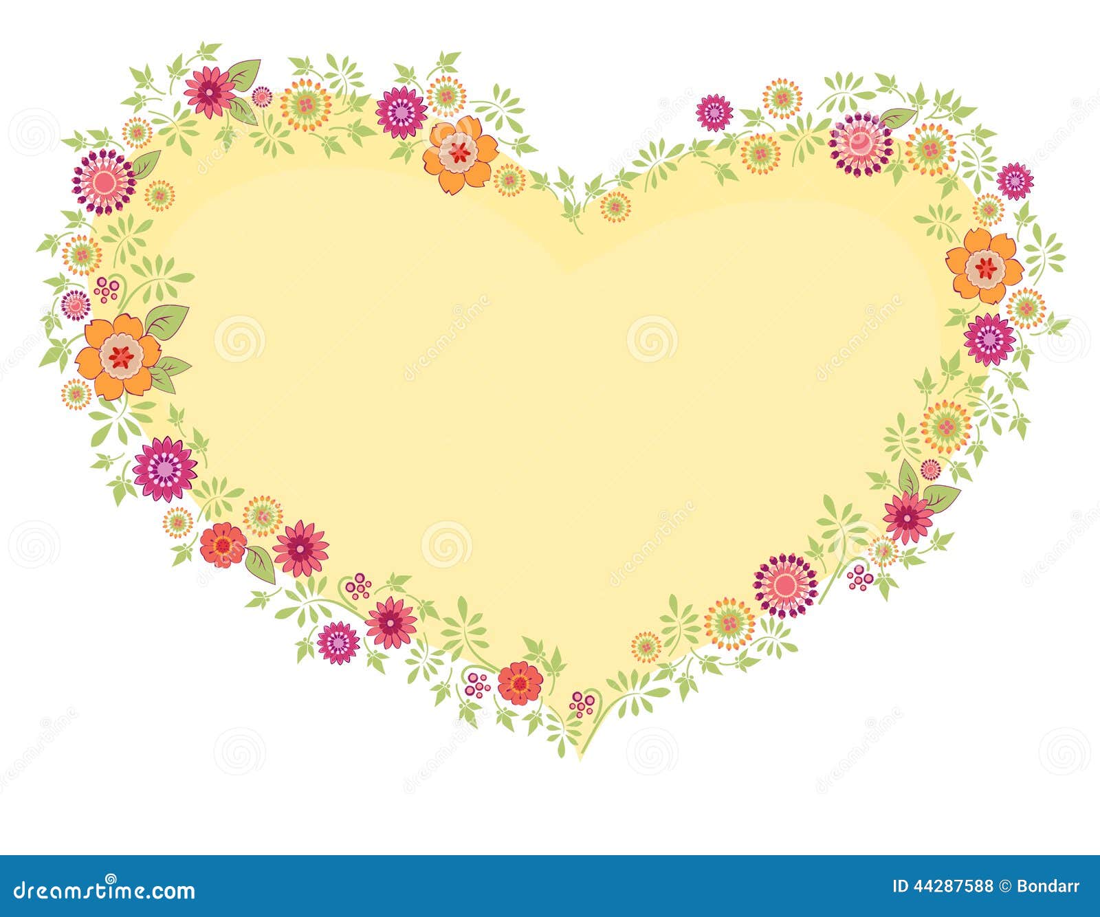 Vector Greeting Card Heart and Flowers 2 Stock Vector Illustration of