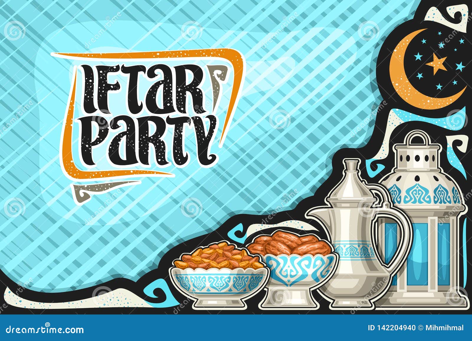 Vector Greeting Card For Iftar Party Stock Vector 