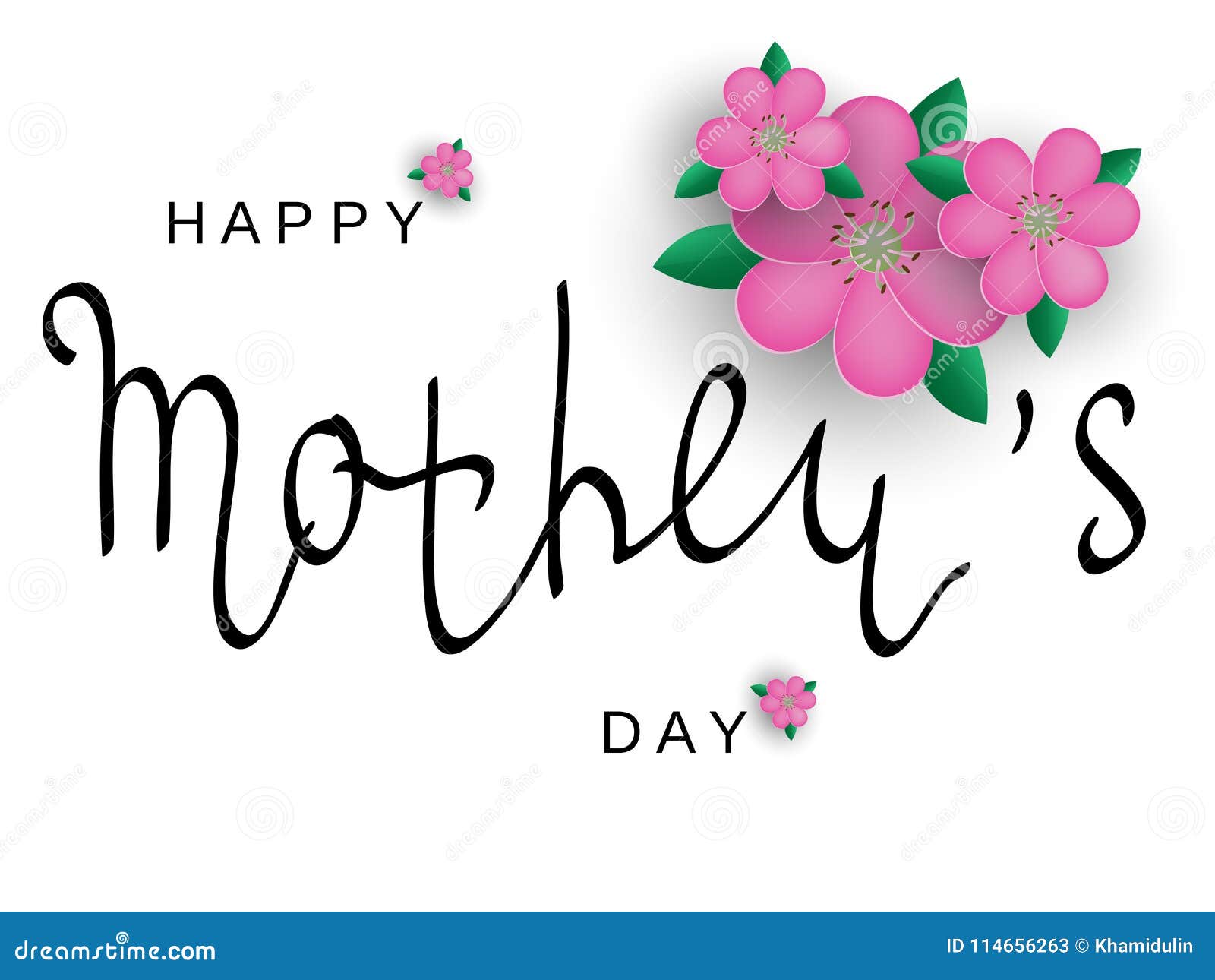 Festive inscription with happy mother s day on a white background More similar stock illustrations Happy Mother s Day Greeting Card Black