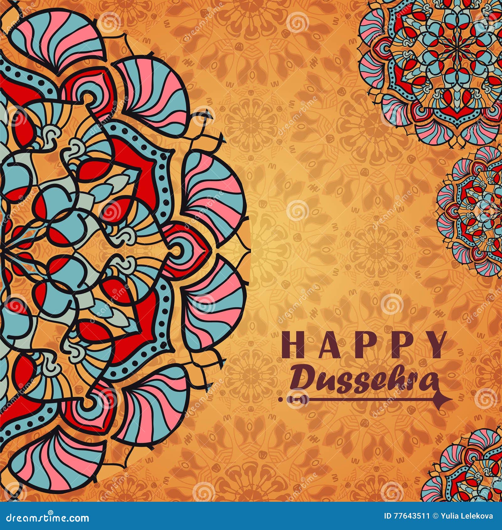 Vector Greeting Card To Indian Festival Vijayadashami. Happy ...