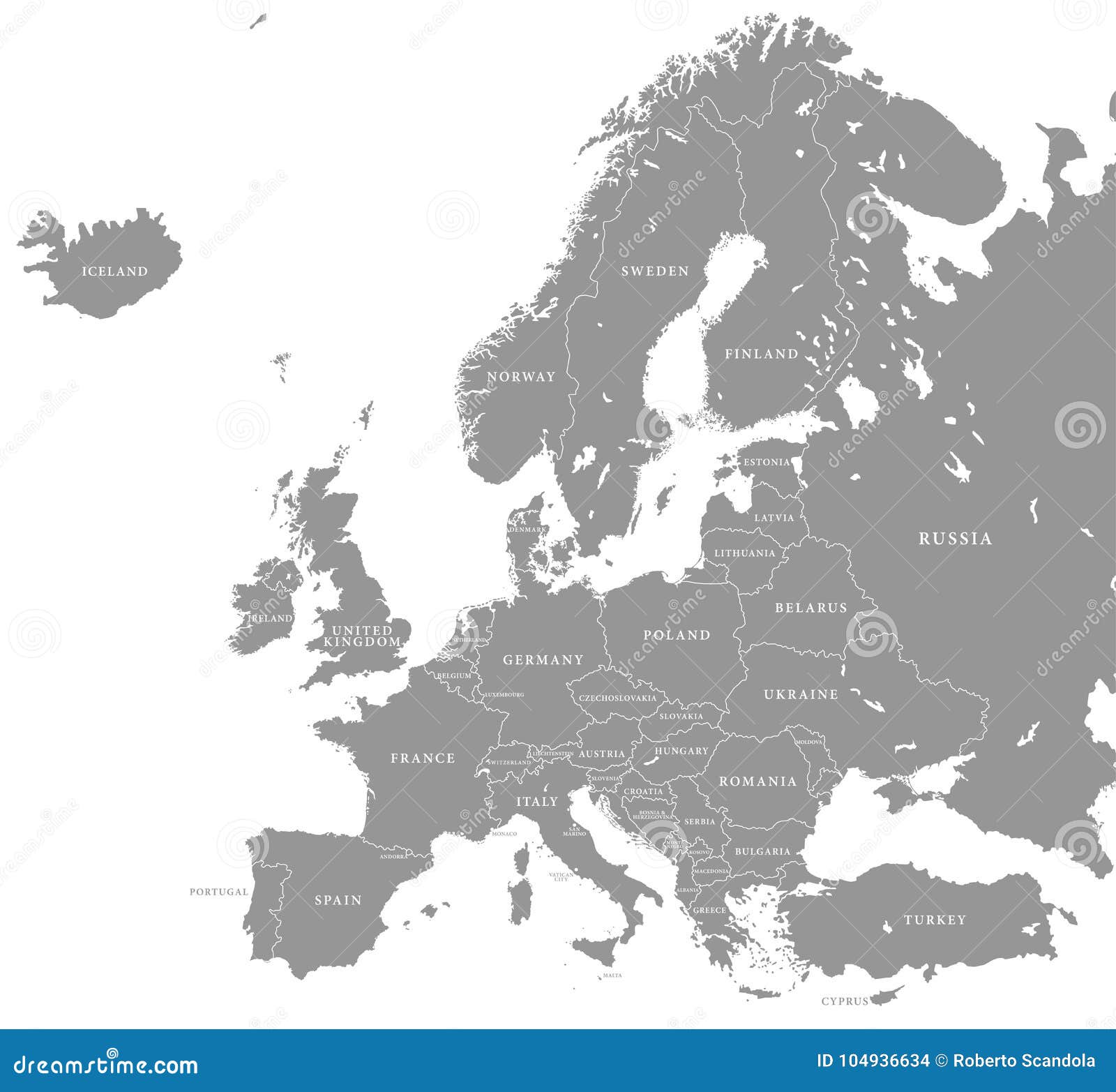  grey europe map