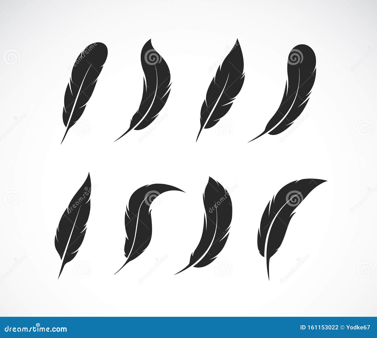 Download Vector Group Of Black Feather On White Background. Easy ...