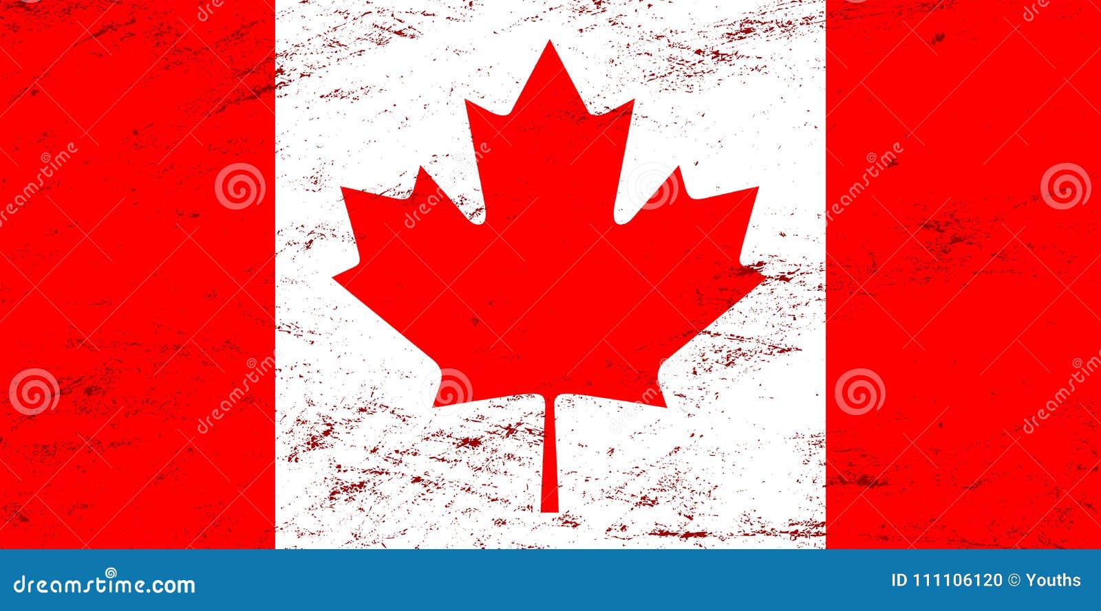 Grunge Canada Flag Background Vector Illustration
