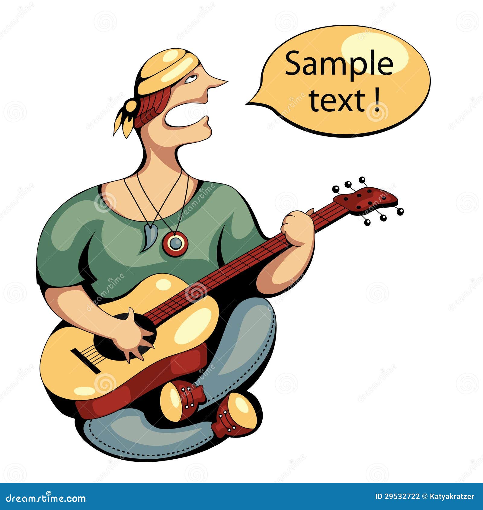 Vector guitarist stock vector. Illustration of cartoon 29532722