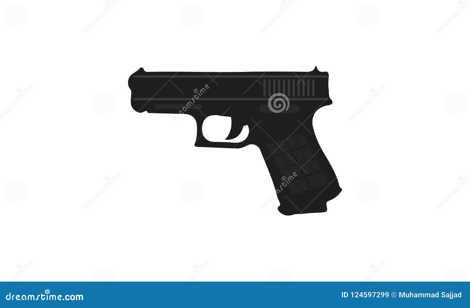Vector Gun Logo Icon Weapon Sign Pistol Sign Stock Vector