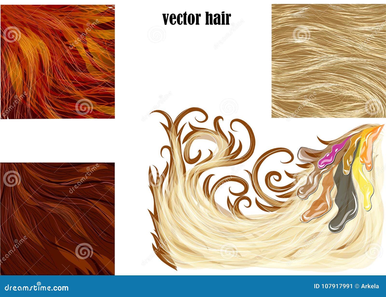 Vector hair set stock vector. Illustration of face, color - 107917991