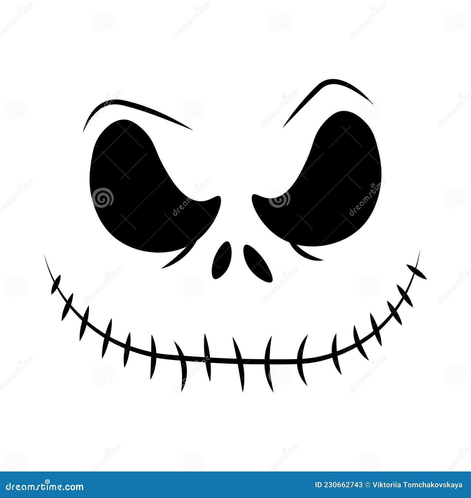 Vector Halloween Faces. the Nightmare before Christmas. Jack Skellington.  Halloween Jack Faces Silhouettes Stock Vector - Illustration of horror, jack:  230662743