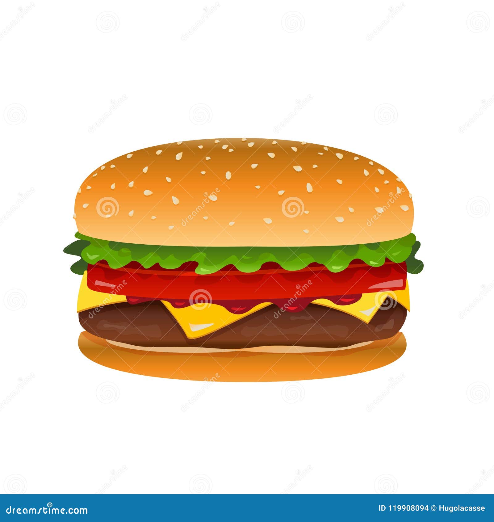 Vector Hamburger Clip Art Illustration Stock Vector Illustration of