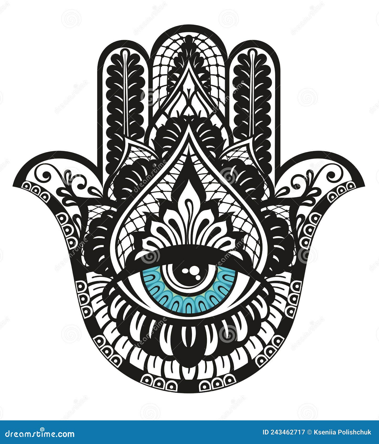 Vector Hamsa Icon in Black Style Isolated on White Background. Religion ...