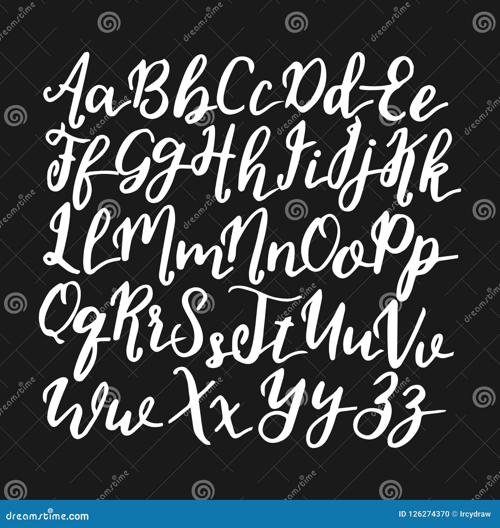 Vector Hand Drawn Alphabet. Brushpen Letters Stock Vector ...