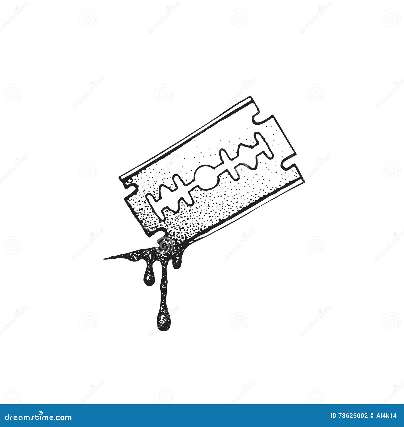 razor blade and blood Stock Illustration