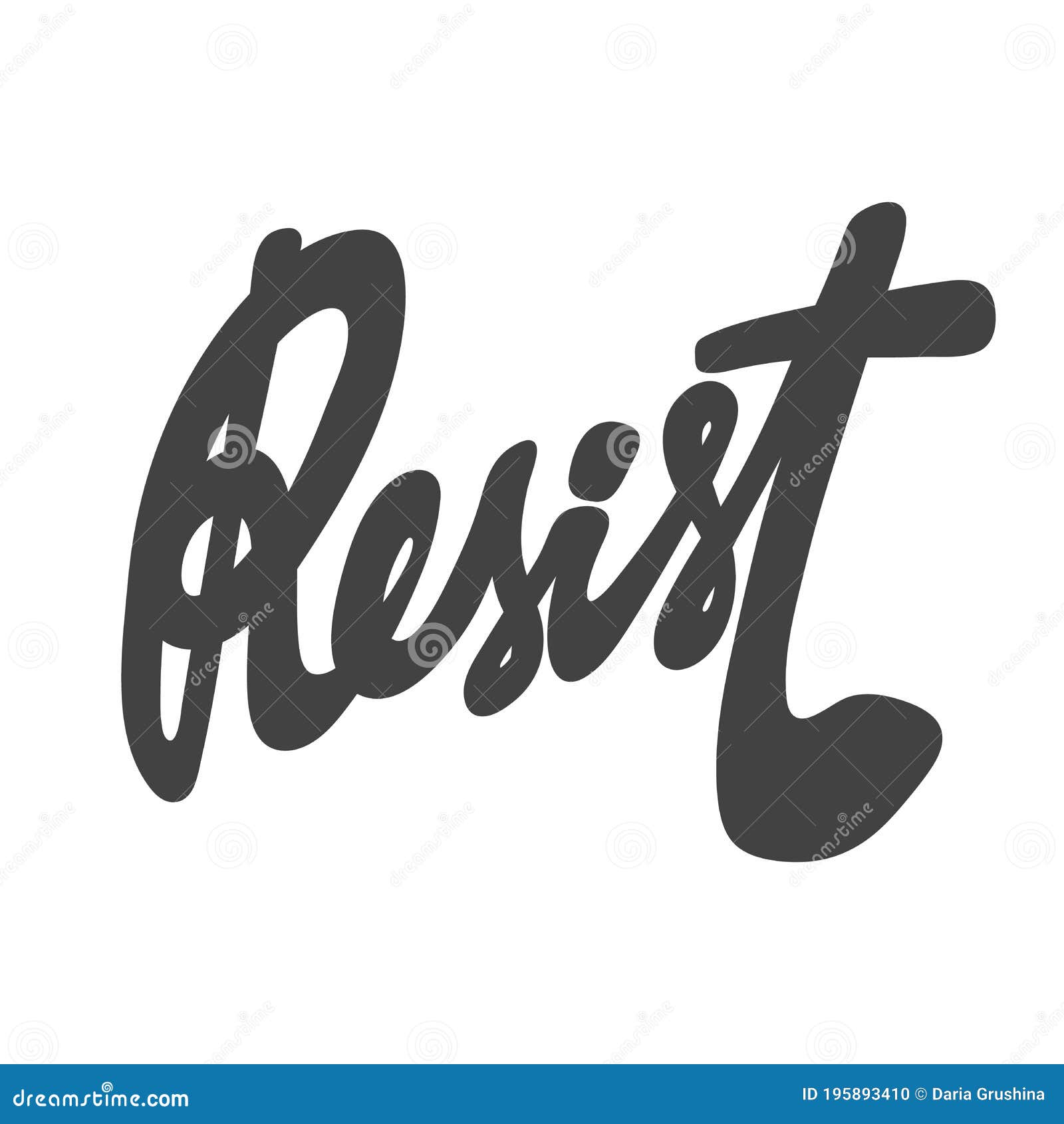 Resist Vector Hand Drawn Calligraphic Design Poster Good For Wall Art 